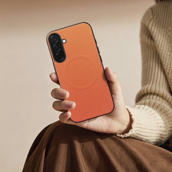 Mobilskal för Samsung Galaxy S26 Plus Magnetiskt Konstläder + TPU - Orange