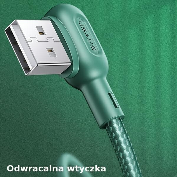 USAMS Kabel vinkel U57 microUSB 1.2m grön SJ458USB02
