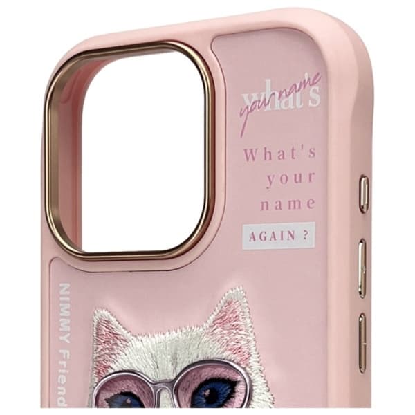 Nimmy Mobilskal till iPhone 16 Pro Cool & Cute 2.0 Cat - Rosa Rosa