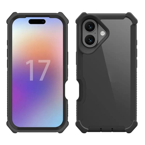 Mobilskal till iPhone 17 TPU + PC Shockproof - Svart Svart