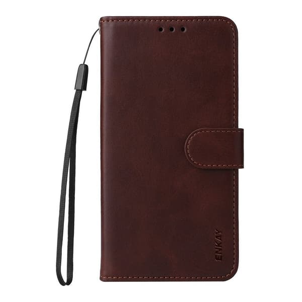 ENKAY Samsung Galaxy S26 Edge Plånboksfodral Konstläder - Brun