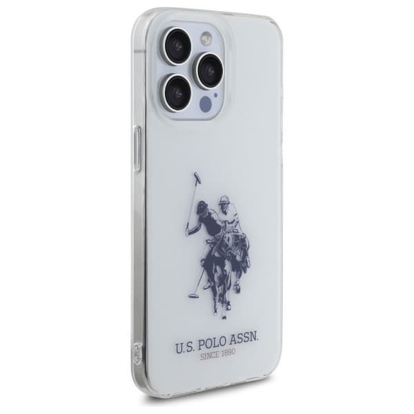 US Polo Mobilskal till iPhone 15 Pro Max Shiny Big Logo - Vit
