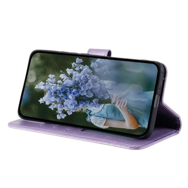 Sony Xperia 1 V -lompakkokotelo, painettu mandalakukka - violetti