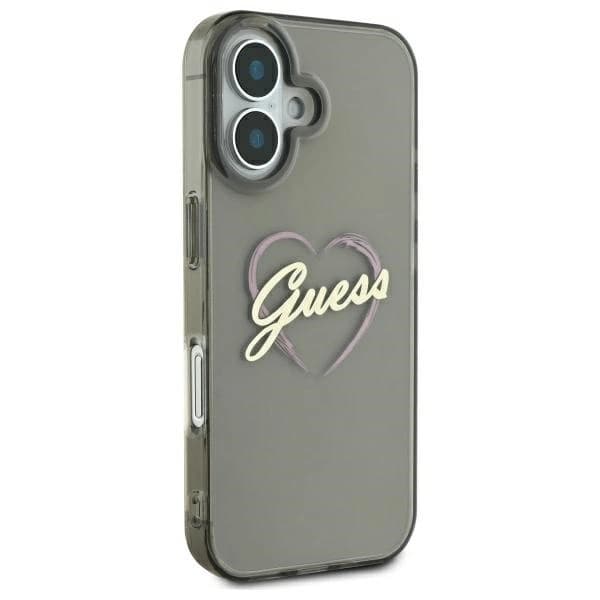 Guess Mobilskal till iPhone 16 Plus IML Heart - Svart Black