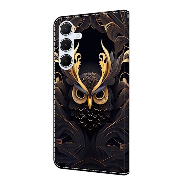 Galaxy A17/A26 Plånboksfodral Konstläder Pattern Printing Svart