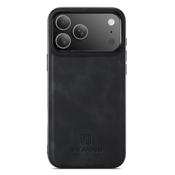 DG.MING Mobilskal till iPhone 17 Pro PU Läder Hybrid Svart
