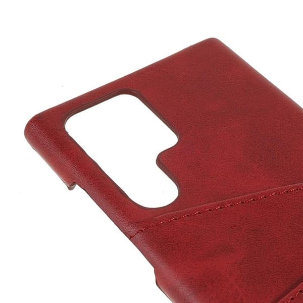 Korttipaikka Nahkakotelo Galaxy S22 Plus - Punainen Red