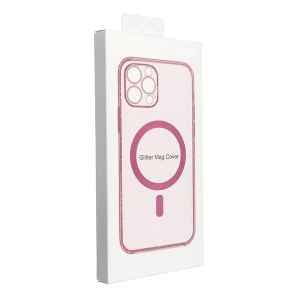 Telefontaske til Galaxy S25 Magsafe Klar - Glitter Pink