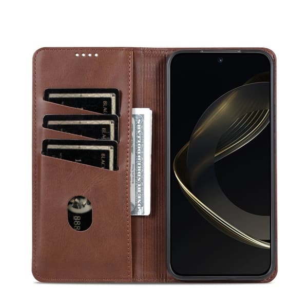 AZNS Samsung Galaxy A37 Plånboksfodral Konstläder - Brun