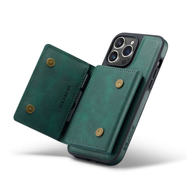 DG.MING M5 Series Mobilskal till iPhone 16 Pro Magnetiskt Konstläder Grön