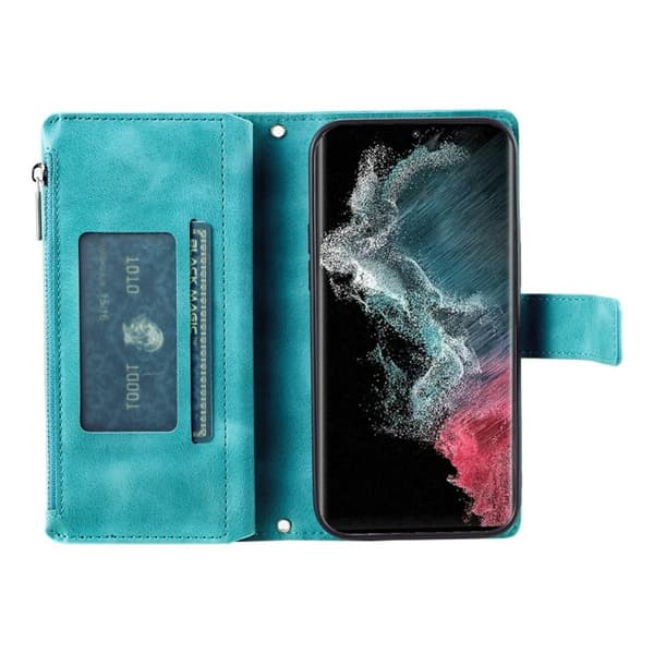 Samsung Galaxy S26 Ultra Plånboksfodral Mandala Blommönster Konstläder Mintgrön