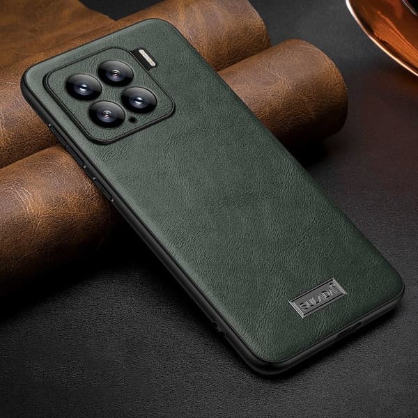 SULADA Mobilskal till Xiaomi 15 PU Läder + TPU + PC Bak- Grön
