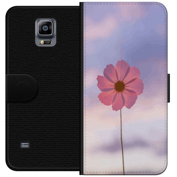 Pungcover til Samsung Galaxy Note 4 med lyserød blomst