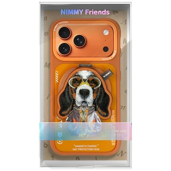 Nimmy Mobilskal till iPhone 17 Pro Max MagSafe Cool&Cute 2.0 Dog Orange