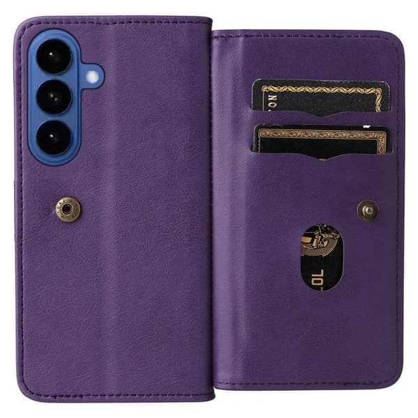 Samsung Galaxy S26 / S26 Pro Plånboksfodral Konstläder Ställ - Lila