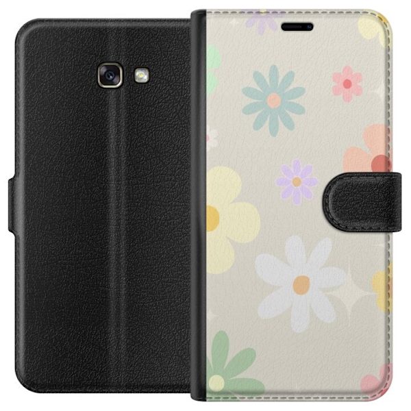 Plånboksfodral till Samsung Galaxy A3 (2017) med fejdande blommor