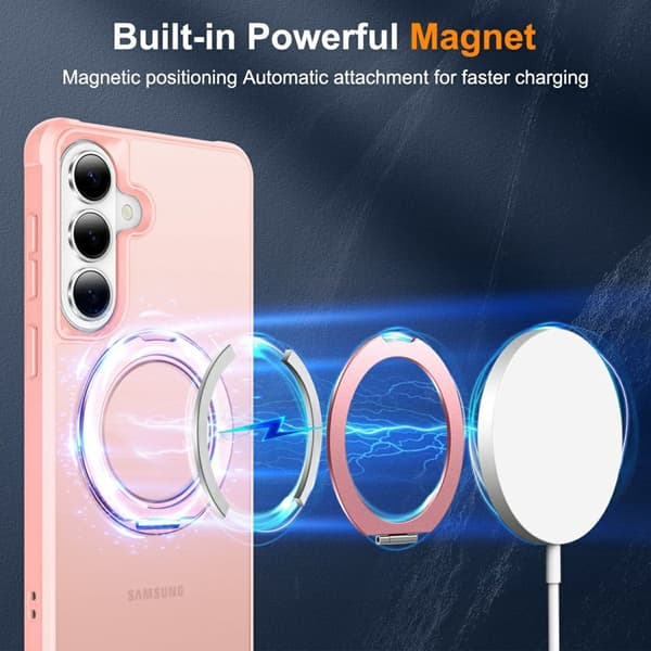 Mobilskal för Samsung Galaxy S26 Plus Magnetiskt Kickstand TPU + PC - Rosa