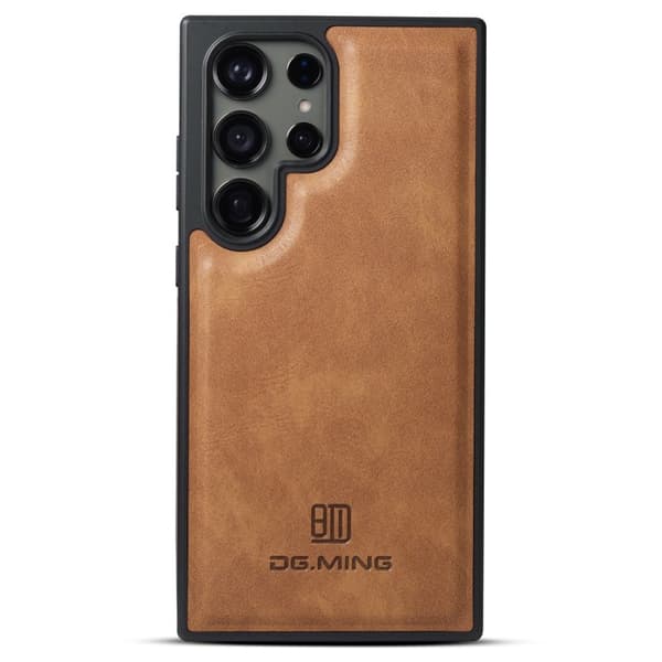 DG.MING Mobilskal till Samsung Galaxy S23 Ultra PU Läder + PC + TPU - Brun