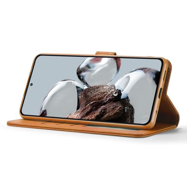 LC.IMEEKE Xiaomi 12T 5G Plånboksfodral Konstläder - Ljusbrun