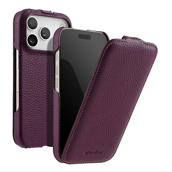 MELKCO Mobilskal till iPhone 17 Pro Max Äkta Läder + PC - Lila