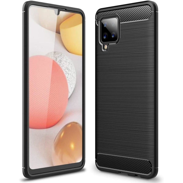 Carbon Fleksibelt TPU-cover til Samsung Galaxy A42 5G - Sort