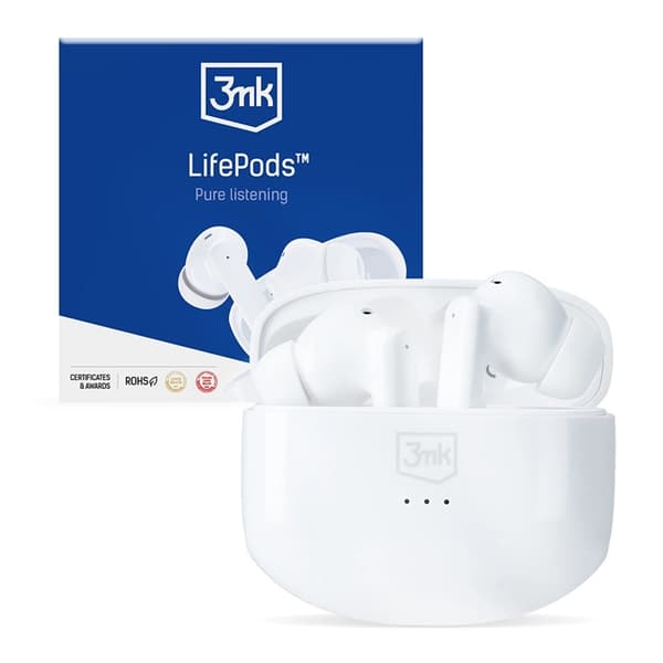3MK In-Ear Trådlösa Hörlurar Bluetooth 5.3 ANC LifePods - Vit Vit