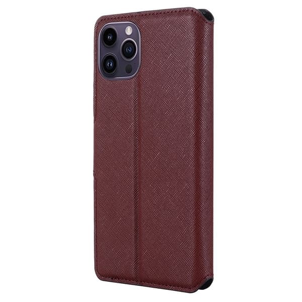 MUXMA iPhone 14 Pro Plånboksfodral Cross Texture - Röd Röd