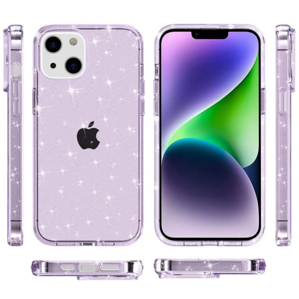 iPhone 15 -matkapuhelimen suojakuori, kimalteleva - violetti