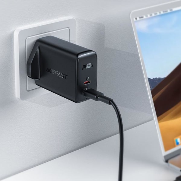 Acefast UK Väggladdare 2x USB Typ-C 50W - Vit