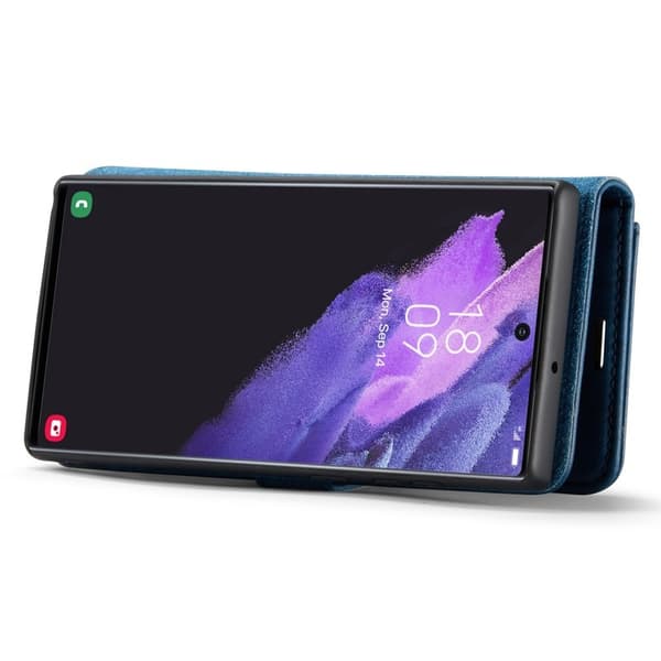 DG.MING Samsung Galaxy S25 Ultra Plånboksfodral Äkta Läder Avtagbart - Blå
