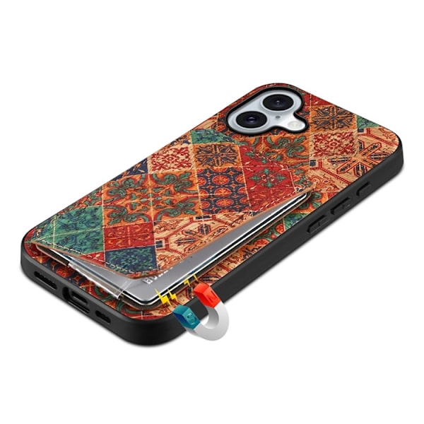 Mobilskal till iPhone 17 Korthållare Blommor - Vinter / Blå Blå