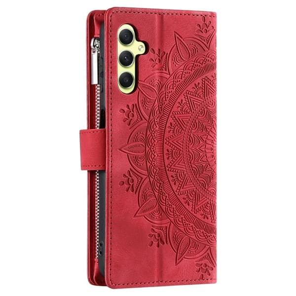 Samsung Galaxy S26 Plånboksfodral Mandala Blommönster Konstläder - Rosa