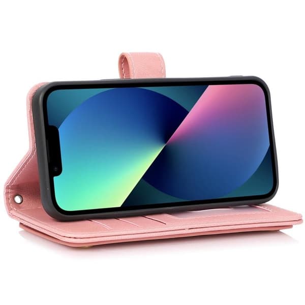 iPhone 14 Plus Plånboksfodral Flip - Rosa Rosa