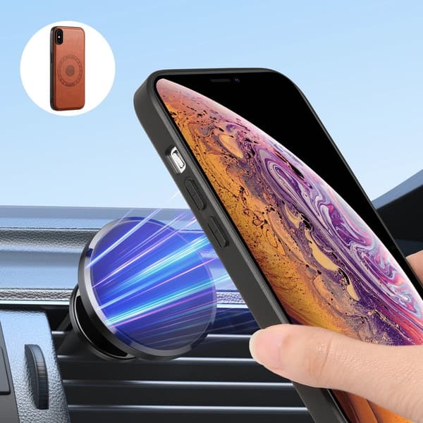 DENIOR Mobilskal till iPhone X / XS i äkta läder - Brun