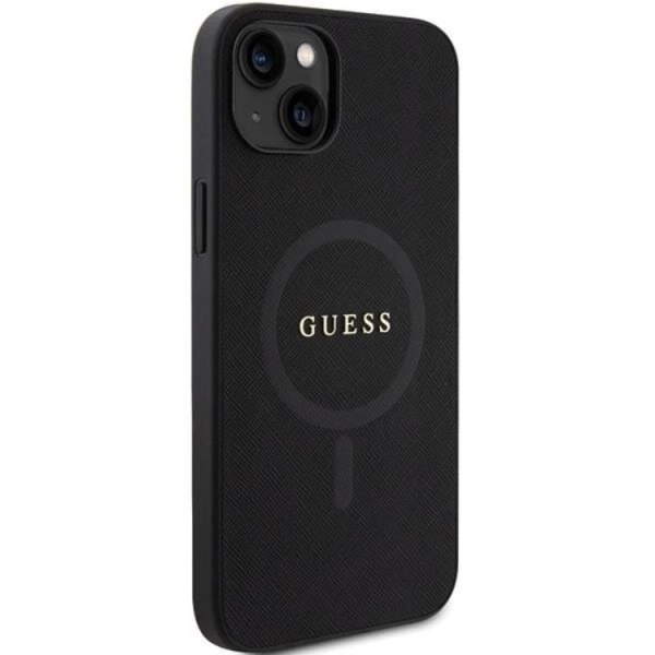 Guess iPhone 15 Mobilskal Magsafe Saffiano - Sort