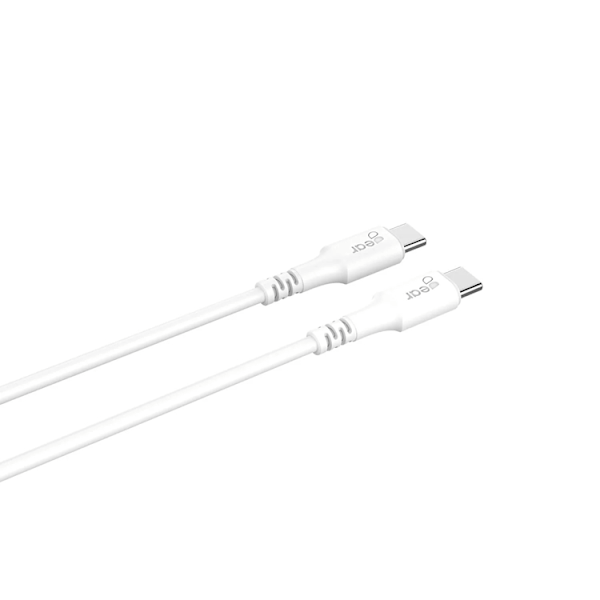 GEAR USB-C till USB-C kabel 2.0 1m Vit Rund kabel Vit