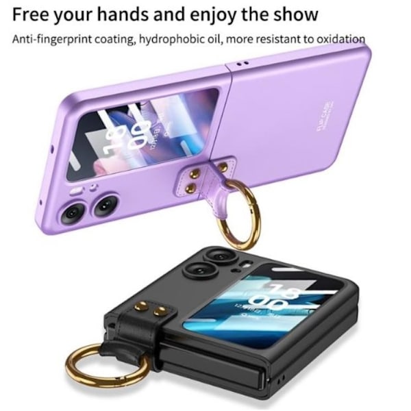 Oppo Find N2 Flip Mobilskal Ringhållare Kickstand - Svart Svart