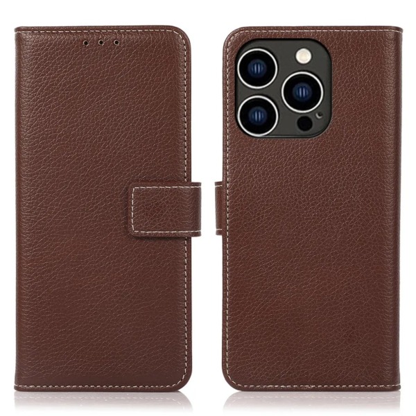 iPhone 15 Pro Max Wallet Case Simple - Brun
