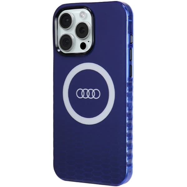 Audi iPhone 15 Pro Max -kännykkäkuori Magsafe IML Big Logo - Sininen Blå