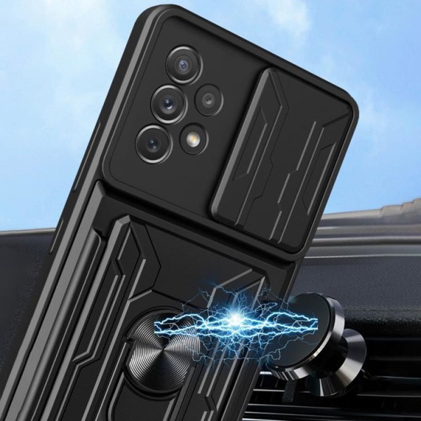 Kickstand Kameraskydd Slide Skal Galaxy A53 5G - Svart