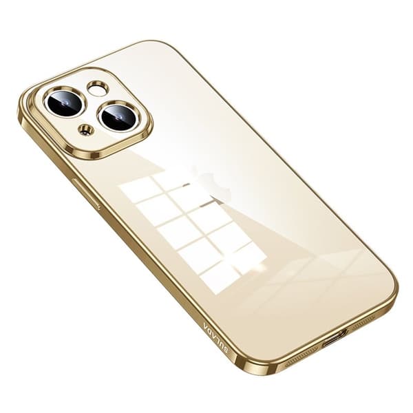 SULADA Mobilskal till iPhone 15 Drop Resistant TPU Klart Guld