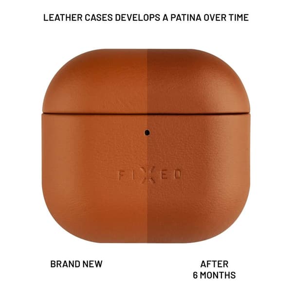 FIXED Äkta läderfodral för Airpods 4/4 ANC Brun