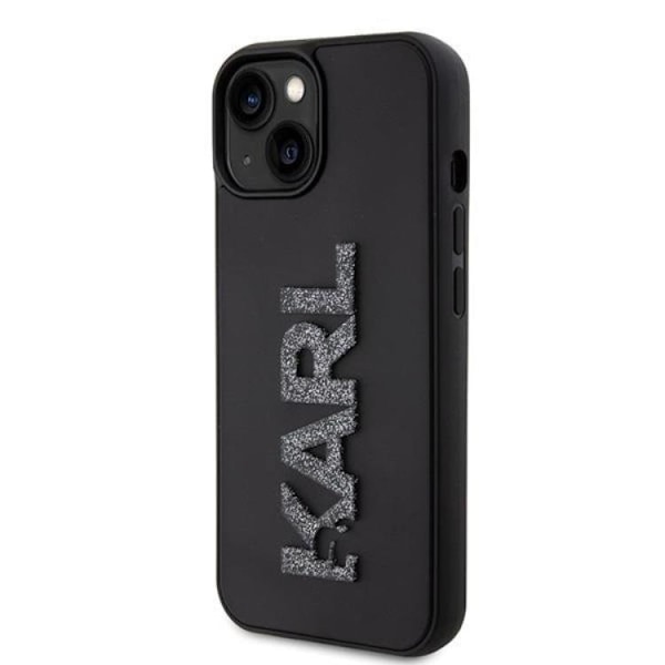Karl Lagerfeld iPhone 15 Mobilskal 3D Glitter Logo - Svart Svart