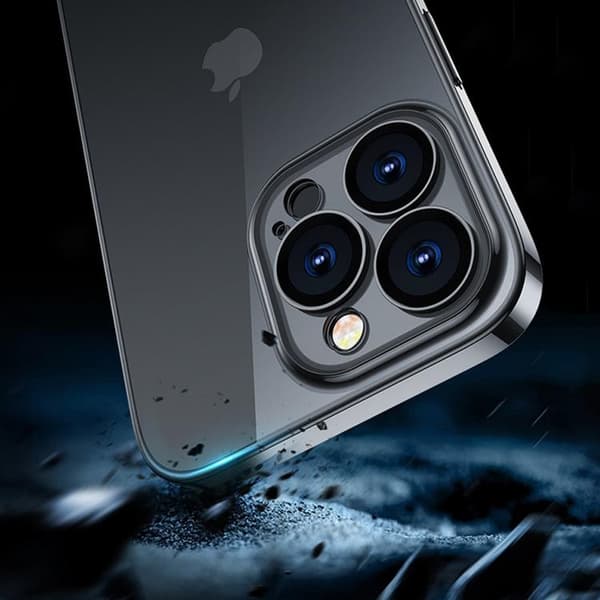 Joyroom iPhone 14 Plus Cover 14Q Med Metalramme - Sort Black