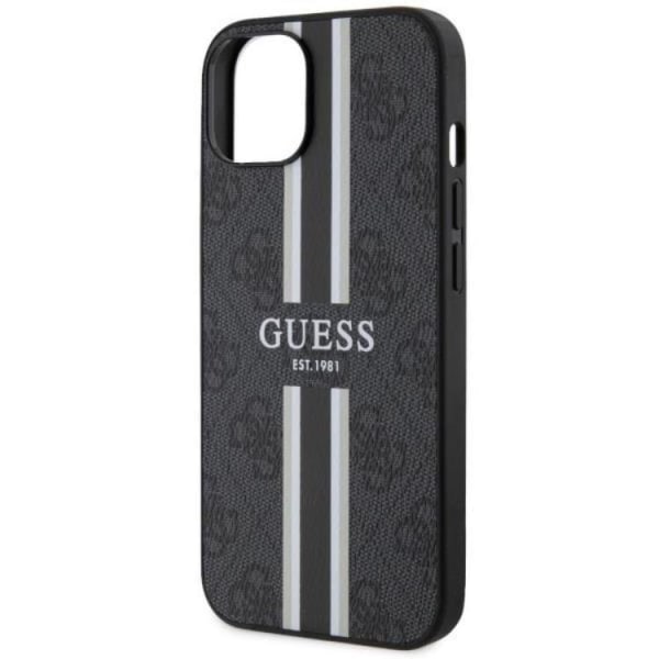 Guess iPhone 14 Plus Mobilcover MagSafe 4G Printed Stripe Black