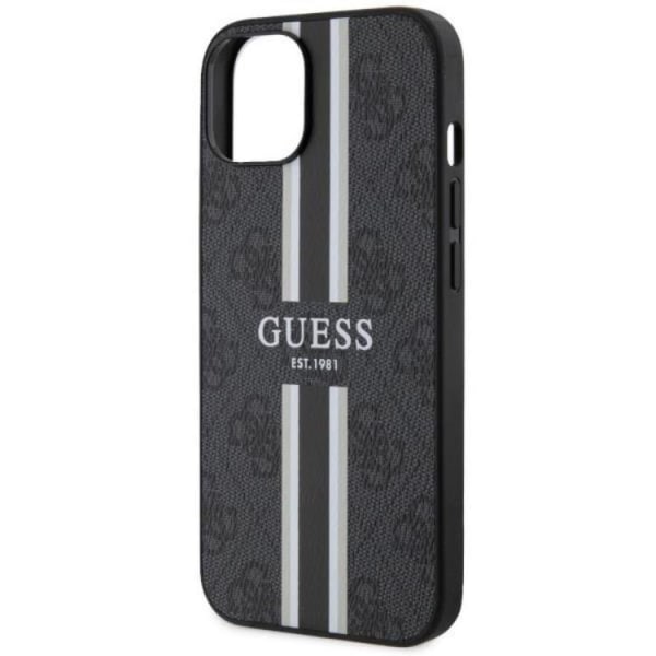 Guess iPhone 14 Plus -puhelimen kuori MagSafe 4G Printed Stripe - Musta