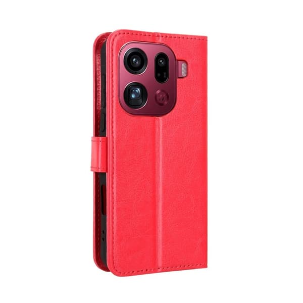 Oppo Find X9 Pro 5G Plånboksfodral Konstläder - Röd