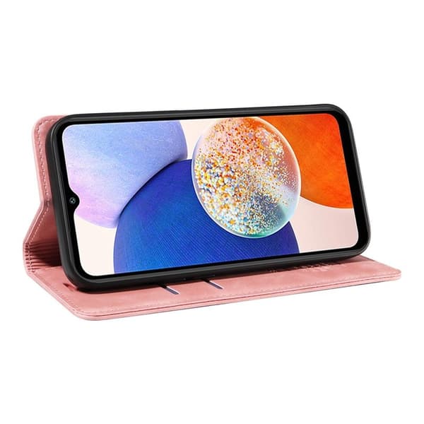 BETOPNICE 003 Samsung Galaxy A14 Plånboksfodral Konstläder - Rosa