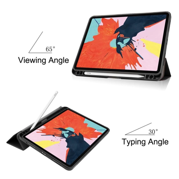 Fodral iPad Air 4 10.9 (2020) med Pennhållare Litchi Skin - Svar