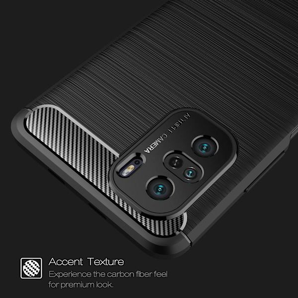 Carbon TPU Mobilcover til Xiaomi Mi 11i / Poco F3 - Sort Black